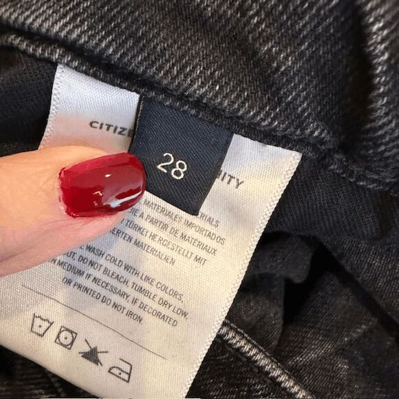 Citizens of Humanity Zurie Sculpted Straight Leg Jeans Stormy Black Wash Size 28 - Picture 7 of 14